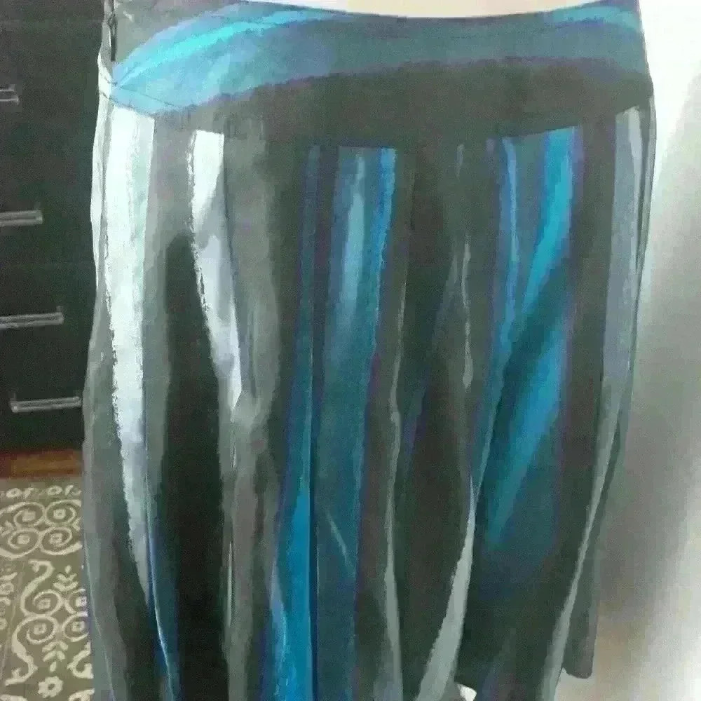 DKNY party/cocktail office wedding multi color silk skirt size  medium - Picture 2 of 4